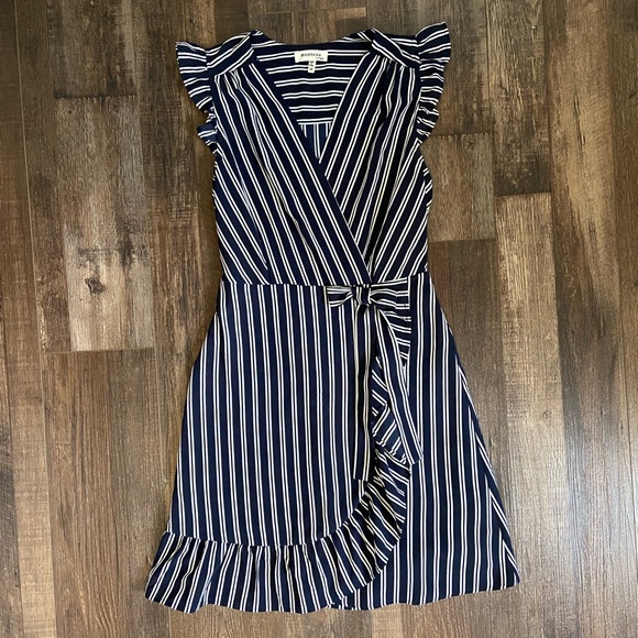 Monteau | Navy | Wrap Dress | Size Medium - Picture 1 of 5